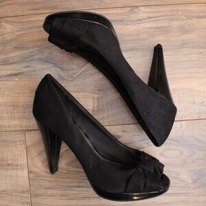 Fioni Black Peep Toe High Heels
